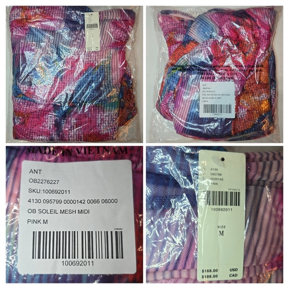 ANTHROPOLOGIE‎ Soleil Slim Strapless Midi Dress L and XL Ruched Mesh Pink Floral - Picture 14 of 16